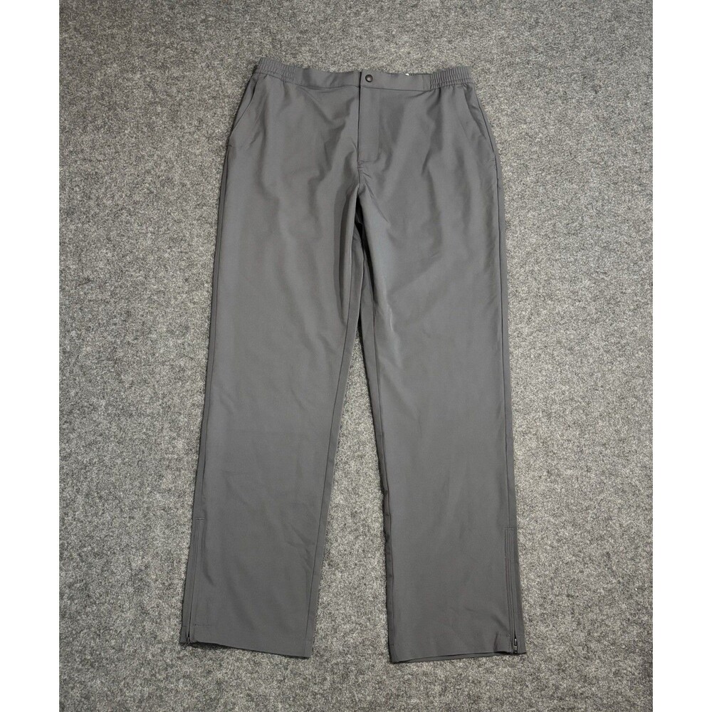 Callaway Casual Golf Pants Mens Large High Rise Ankle Zip Elastic Waist Gray